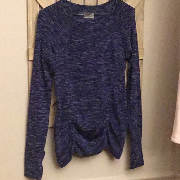 Athleta Tops - Athleta galaxy blue long sleeve rutched top